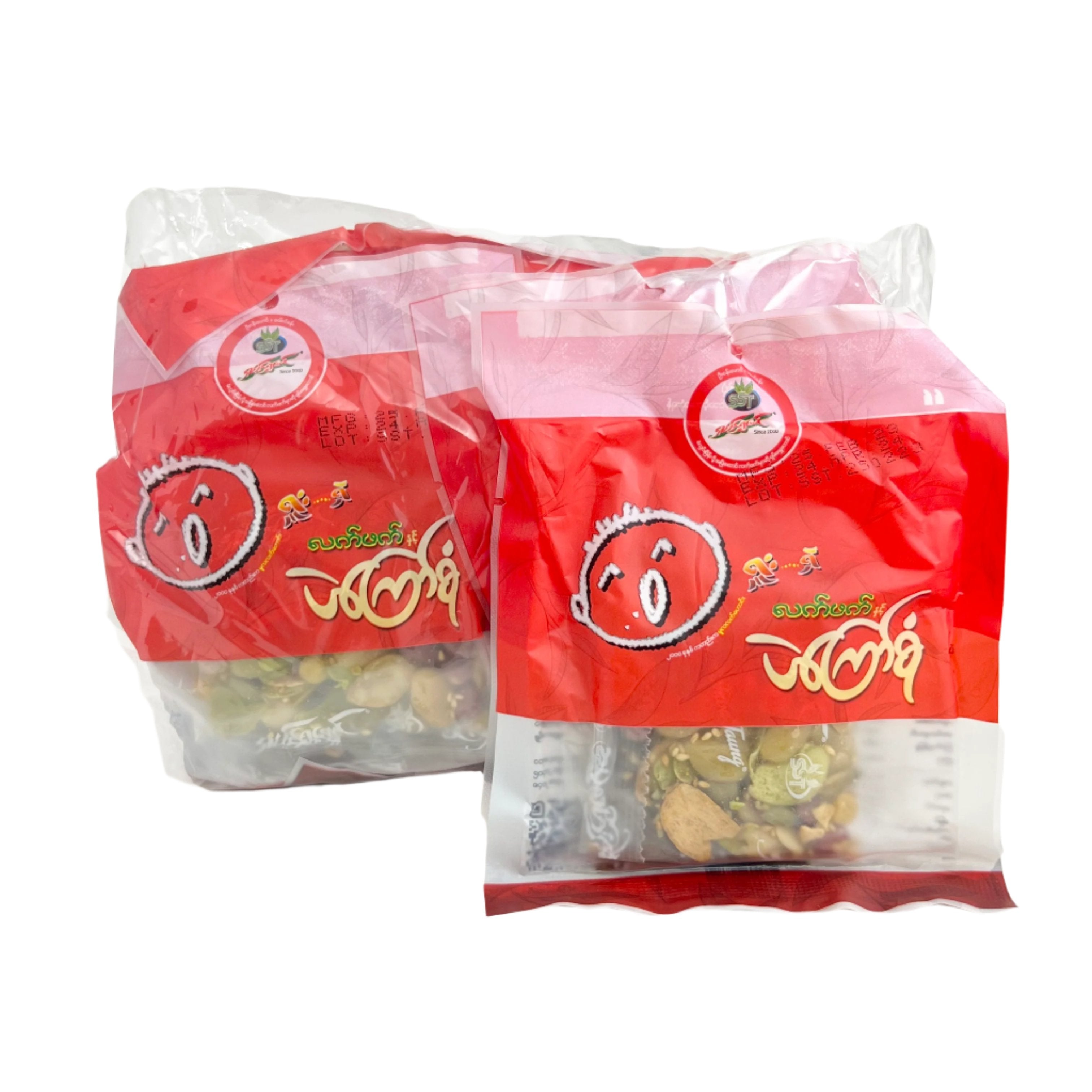 2025 Tea Leaf Salad Kit  - Spicy Shue Shae (40g)  ရှမ်းရွှေတောင် ရှူးရှဲလက်ဖက်နှင့်အကြော်စုံ (၁၀)ထုတ်တွဲ (Spicy)