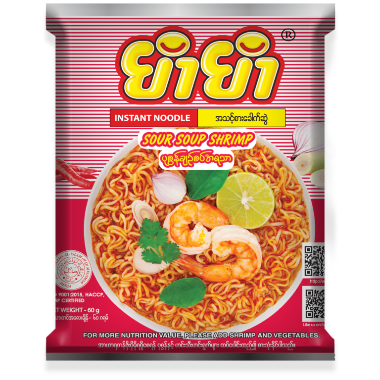 5020 Instant Noodle Sour Soup Shrimp Flavor (60g) ယမ်ယမ်ပုစွန်ချည်စပ်အရသာ