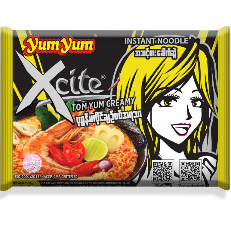 5022 Instant Noodle Xcite  Tom Yum Creamy Flavor (Soup) (79g) ယမ်ယမ်တုန်ရမ်းအရသာ