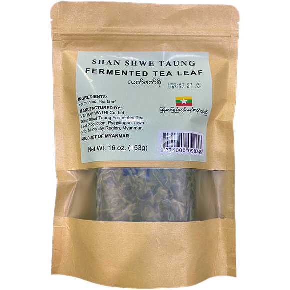 1010 Tea Leaf (No Seasoning) - Shan Shwe Taung 0.5lb (227g) 40pieces/case