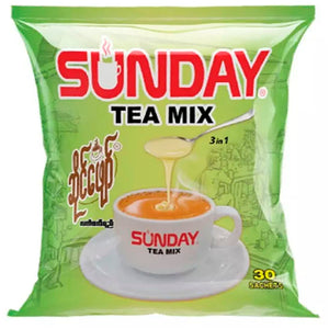 3016 Instant Tea Mix (Saingphyaw) - Sunday (20 x 30s x 25g) 20pieces/case ဆန်းဒေး လက်ဖက်ရည် ဆိုင်ဖျော်